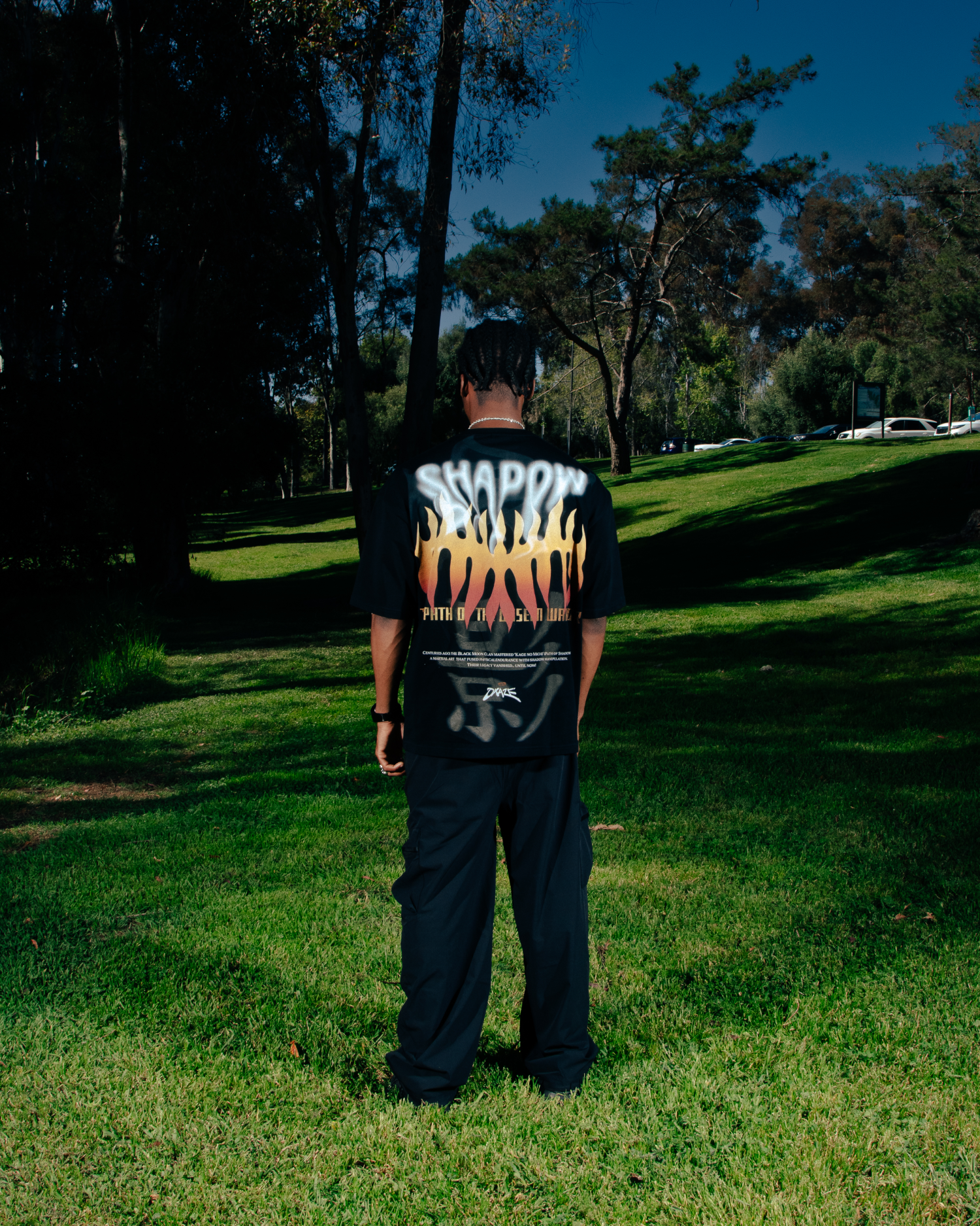 OVERSIZED FLAME LEGACY TEE BLACK