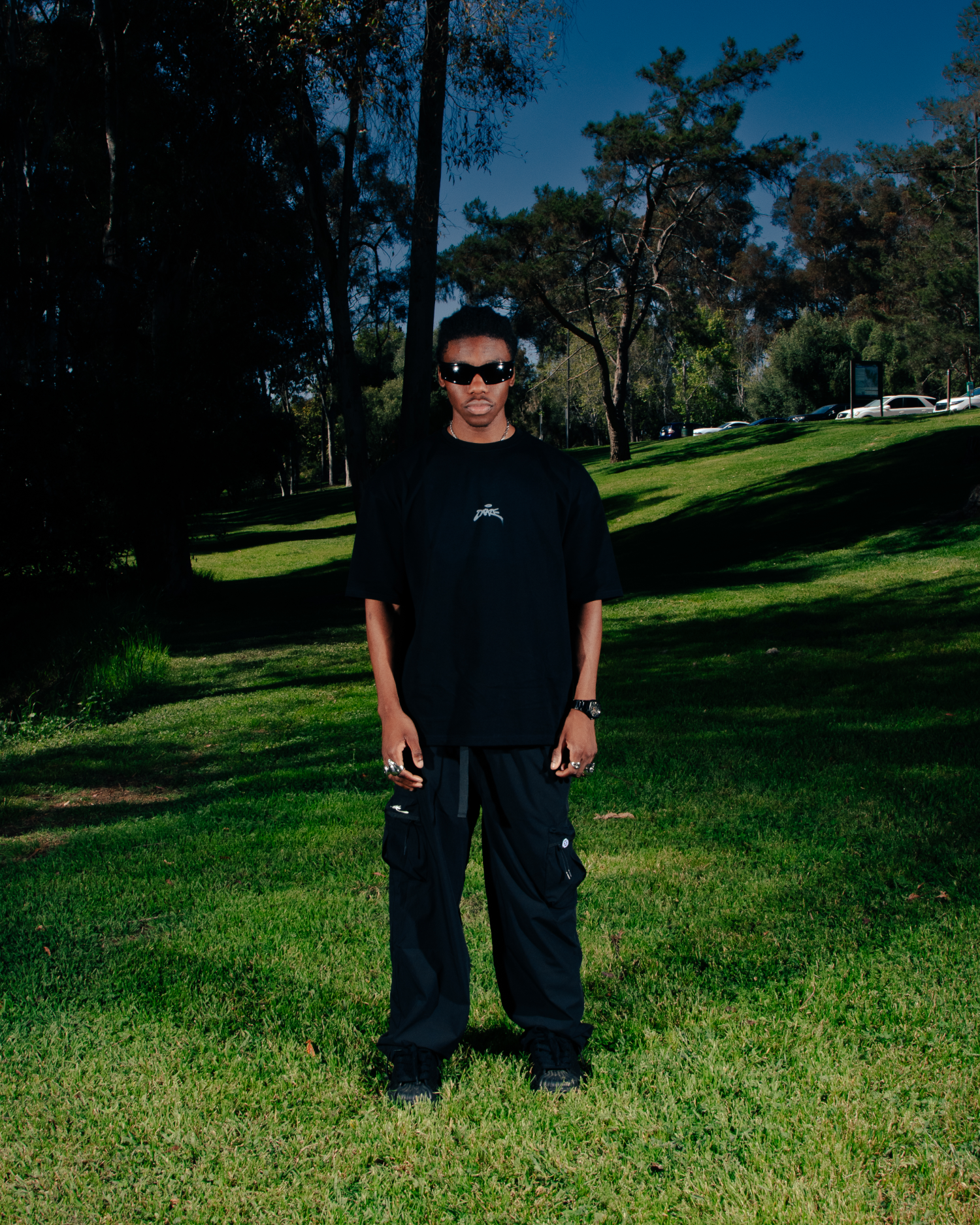 OVERSIZED FLAME LEGACY TEE BLACK