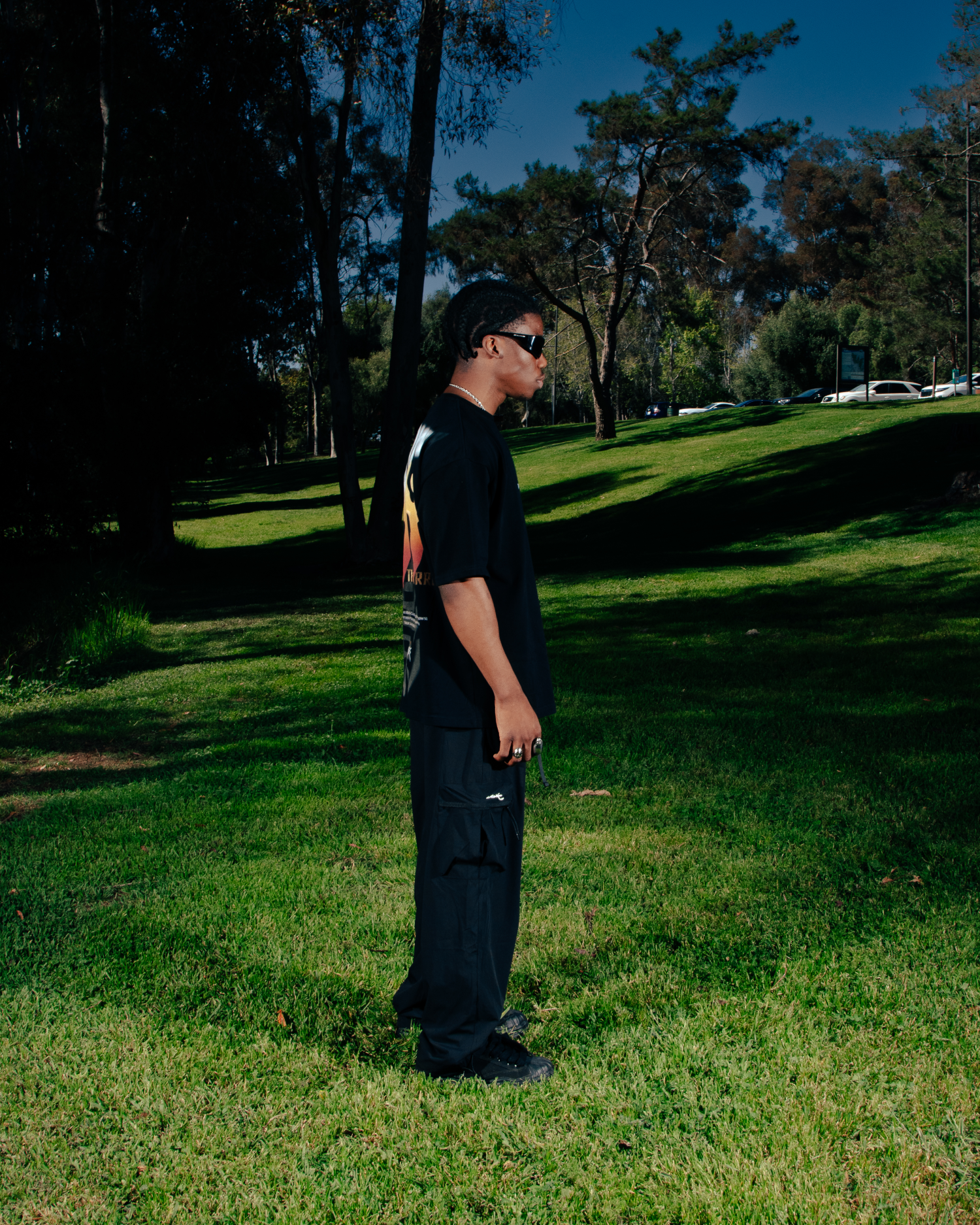 OVERSIZED FLAME LEGACY TEE BLACK