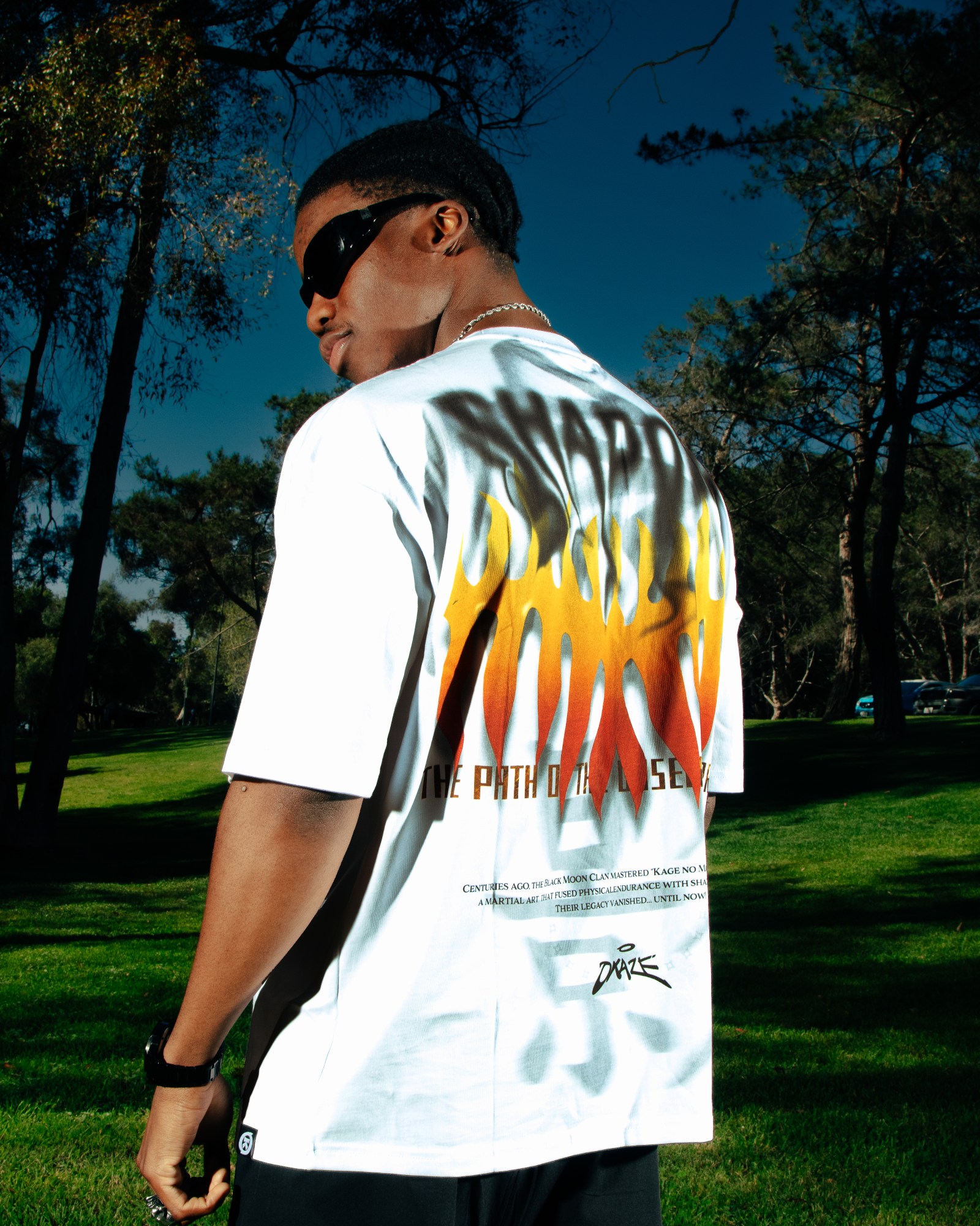 OVERSIZED FLAME LEGACY TEE WHITE