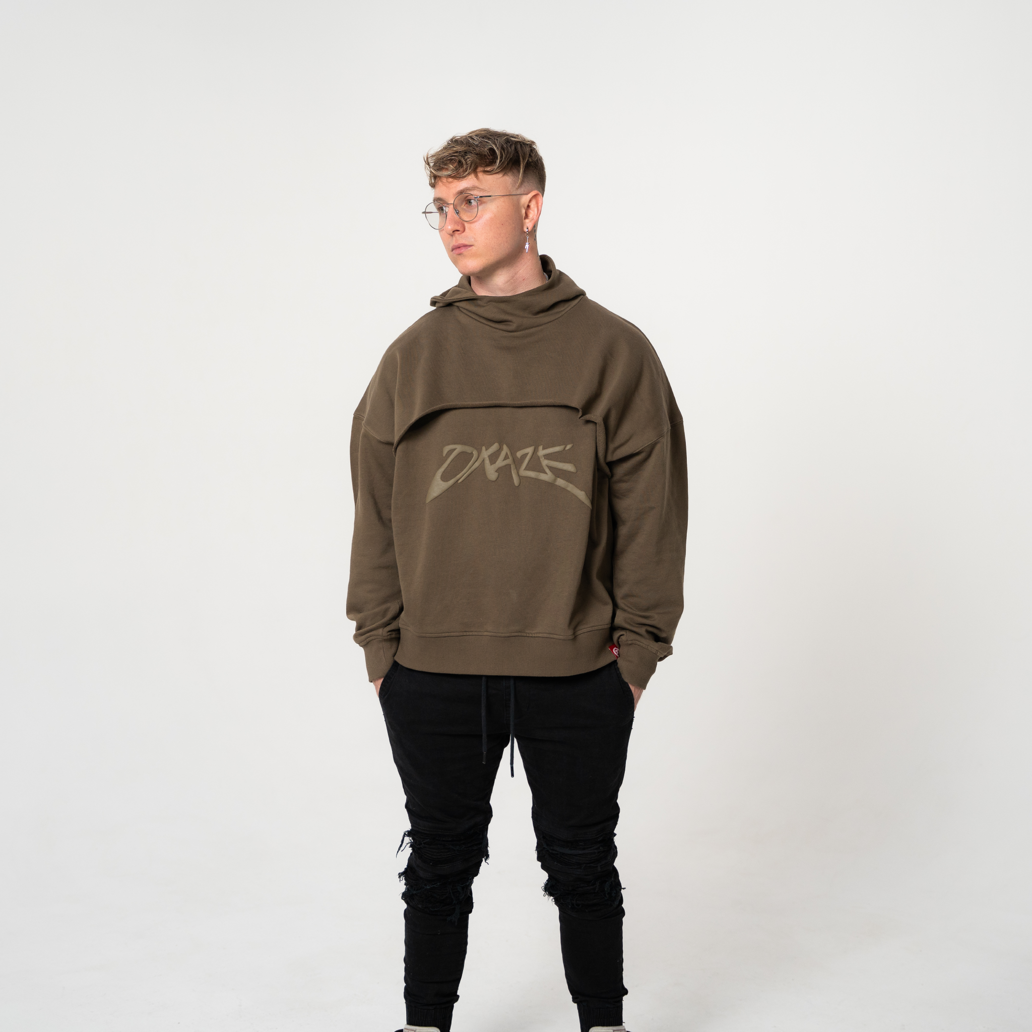 Oversized Khaki Hoodie - hoodies XS OKAZE