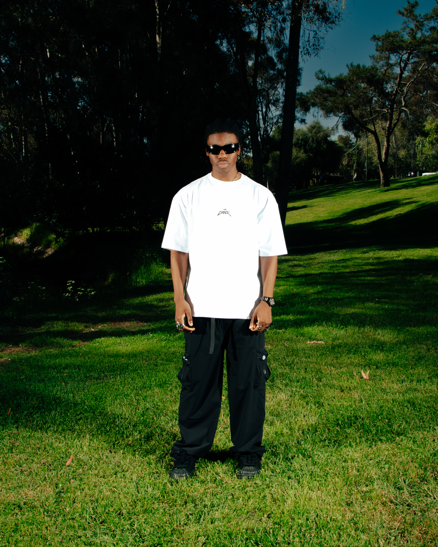 MASKED DAWN CARGO PANTS BLACK